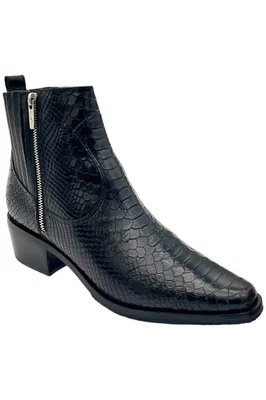 Botín de tacón Donald Pliner para mujer Marisol estampado de serpiente negro Foto 1 de 3