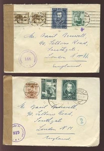 AUSTRIA 1950-51 CENSORED MULTI FRANKINGS to GB...11 stamps on 3 COVERS - Picture 1 of 1