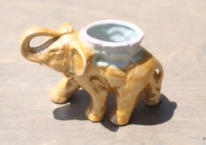 Porcelain Iridescent Elephant Planter Made in Japan Toothpick Holder - Picture 1 of 16