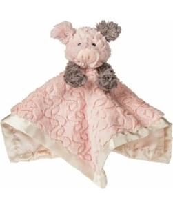 New NWT Girl Mary Meyer Pink Gray Pig Piglet Plush Lovey Security Blanket - Picture 1 of 5
