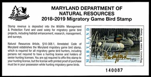 MD-45 (2018) MARYLAND STATE DUCK STAMP Signed by Artist IN GOLD (PAUL BRIGFORD) - Picture 1 of 1