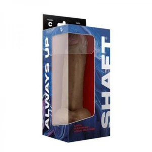 Shaft Model C 9.5 In. Dual Density Silicone Dildo With Balls & Suction Cup Oak - Picture 1 of 1