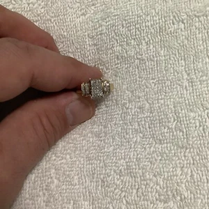 10K Yellow Gold Natural Princess Cut Cluster Engagement Ring - Picture 1 of 10