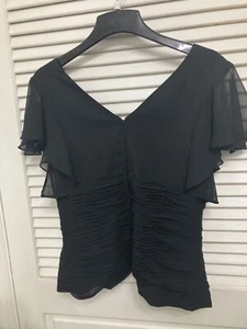 Top de noche Alfred Angelo manga transparente negro talla 10 - Imagen 1 de 5