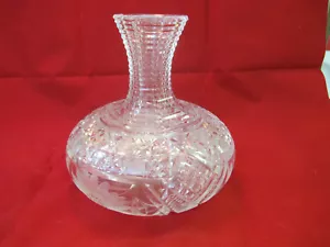 AMERICAN BRILLIANT HEAVY CUT GLASS CARAFE 8" X 7" - Picture 1 of 12