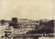 Colosseo Roma & Ercolano Italia Deux (2) Foto Vintage Albumina