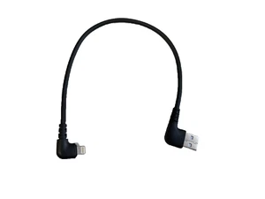 MFI 90 degree USB to iPhone Charging Cable 30CM Black USB-A TO IPHONE CHARGING - Picture 1 of 6