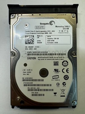 DELL K680F ST9259320AS 9EV133-032 250GB 5.4K RPM 8MB CACHE 3Gb/s SATA 2.5" HDD - Image 1 of 4