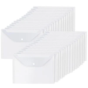 30PCS Clear Plastic File Folders A4 Letter Size with Snap Closure Organizer - Picture 1 of 7
