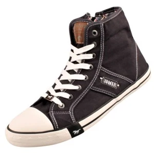 Mustang Hombre Canvas High Top Zapatillas Negras 4058505/9 - Imagen 1 de 7