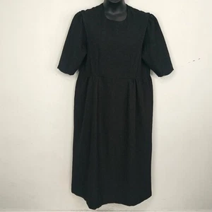 Handmade Amish Mennonite Cape Dress Short Sleeve Black 46 Bust 42 Waist Pockets - Picture 1 of 6