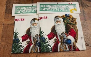 Panel de tela de corte y coser apliques de Papá Noel antiguo 4 diseños antiguos de Santa - Imagen 1 de 2