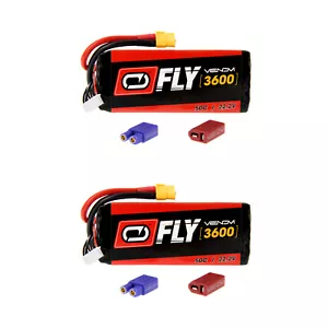 Venom Fly 50C 6S 3600mAh 22.2V LiPo Battery with UNI 2.0 Plug x2 Packs - Picture 1 of 3