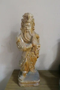 VINTAGE CARVED WOOD BALINESE BALI CARVING SCULPTURE GENERAL GAO TSO INDONESIA - Picture 1 of 12
