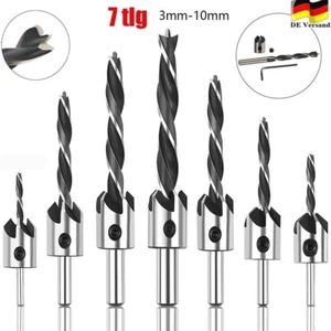 Holzbohrer Senkbohrer Bohrer Bohrsenker Set für Holz Aufstecksenker 7tlg. 3-10mm - Bild 1 von 19