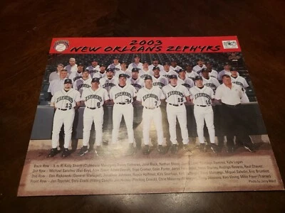 2003 New Orleans Zephyrs Team Picture Card, Gaieti, Bullinger, Everett,  PCL - Image 1 of 4