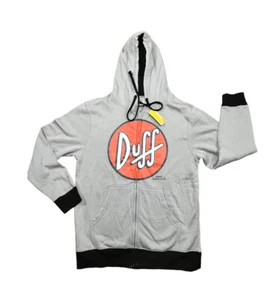 NWT The Simpson Bioworld Mens Duff Beer Can Gray Full Zip Hoodie Size Medium - Picture 1 of 4
