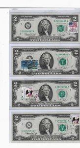 Lot Of 5 1976 2 dollar bill stamped Uncirculated  - Picture 1 of 4