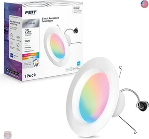 Feit Electric Smart Recessed Downlights, 5-6 Inch, Wi-Fi LED, Dimmable - Picture 1 of 11