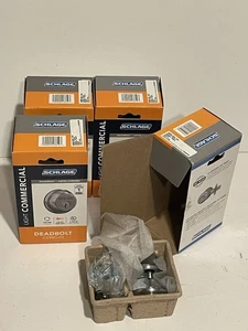Lot of 4 Satin Chrome Schlage Light Commercial Single Cylinder Deadbolt *READ* - Picture 1 of 11