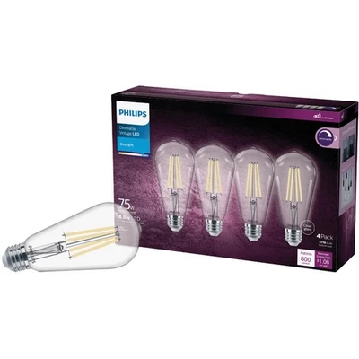 Philips Vintage 75W Equivalente Luz de Día ST19 Mediana LED Bombilla Decorativa Foto 1 de 4