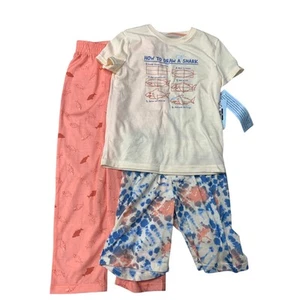 New Cat & Jack Boys Small (6/7) 3 Piece How to Draw A Cool Shark Sleepwear Set - Picture 1 of 5