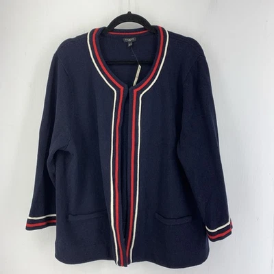 Talbots Womens 2X Open Front Cardigan Sweater Preppy Business Casual Office NEW - Image 1 of 4