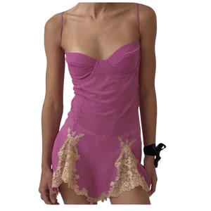 Victoria’s Secret vintage 2004 y2k slip chemise satin lace dress purple/pink Sm - Picture 1 of 7
