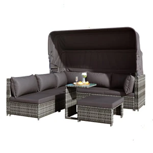 MERAX® Gartenmöbel Set Polyrattan Lounge Gartengarnitur Sitzgruppe Sonneninsel - Bild 1 von 18