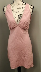 Princess Polly Tank Dress Women Size 6 Pink Wide Straps Back Tie Waist Side Zip - Picture 1 of 8