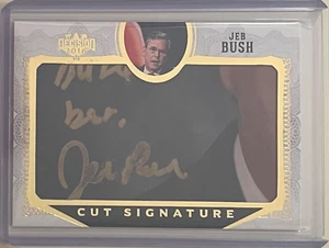 FORMER FLORIDA GOV. JEB BUSH AUTO 2016 DECISION CUT AUTOGRAPH GOLD ING FOIL CARD - Picture 1 of 2