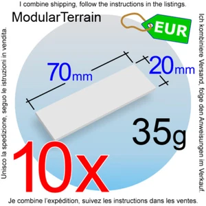 10x 2mm Clear Acrylic 20x70mm 70x20mm 20mm 70mm Rectangle Base War Hammer 40k - Imagen 1 de 7