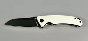 Bestech Knives Texel Liner Lock Pocket Knife White G-10 Scales Black Blade - Picture 1 of 14