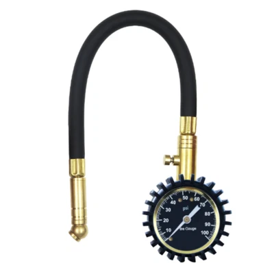 Car Tire Air Pressure Gauge Manometer Meter Tester With 0-100 PSI W/Rubber Tube - Image 1 of 4