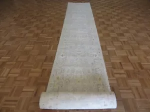 2'6 x 20 Runner Hand Knotted Gray Modern Oushak Oriental Rug G15830 - Picture 1 of 13