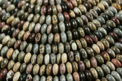 NATURAL ARTISTIC DENDRITIC JASPER 5x8MM RONDELLE  BEADS 16" STRAND  - Image 1 of 2