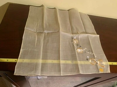 Vintage Hankie Handkerchief Yellow with Yellow embroidered Roses - Image 1 of 4