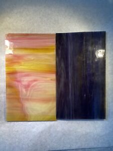 Stained Glass Sheet 4 Pack of 7" X 4" Pieces Lot 2