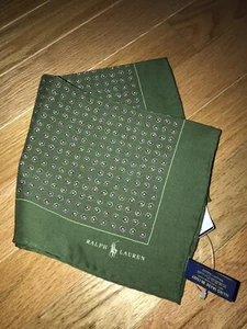 nwt Polo Ralph Lauren Hand Made In Italy 100% Wool Pocket Square - Picture 1 of 3