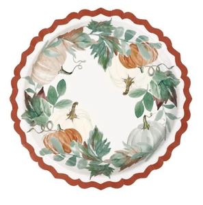 Thankful Fall Harvest 9" 8 Ct Pappteller Thanksgiving Form Tief DIsh - Bild 1 von 5