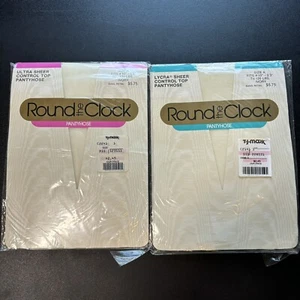 Round the Clock Pantyhose Vintage Sheer control top Size A Ivory - Picture 1 of 2