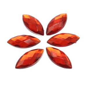 100 Red Flatback Acrylic Horse Eye Rhinestone Gems 9X20mm No Hole - Picture 1 of 9