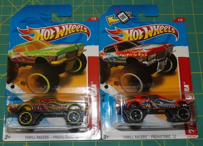 2X - Hot Wheels Thrill Racers Prehistoric 2012 - Buick Riviera 71 - verde y rojo Foto 1 de 4