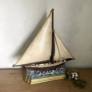 Rare Vintage Rustic Sailboat Sailing Cast Iron Doorstop Americas Gift 6+ lbs - Bild 1 von 6