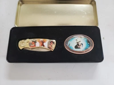 John Wayne Collectible Knife with Belt Buckle Combo set - Image 1 of 4
