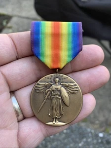 Erster Weltkrieg Der Große Krieg um die Zivilisation Militär Sieg Bronzemedaille mit Band Vintage - Bild 1 von 4