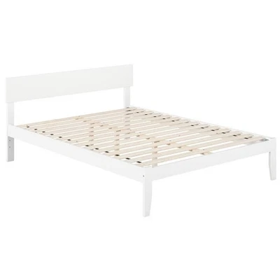 Cama plataforma painel queen size moderna madeira maciça AFI Boston branca - Imagem 1 de 4