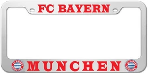 (UNO) Marco de Licencia Acero Inoxidable Cromado Vinilo Letras PARA Bayern Munich - Imagen 1 de 4