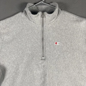 Champion Reverse Weave Pullover Mens XL Half Zip Sweatshirt Embroidered Crewneck - Picture 1 of 8