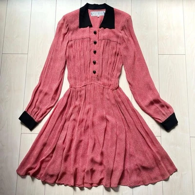 Yves Saint Laurent Woman Size M 90S Vintage Retro Dress Dot Pattern Japan Good - Image 1 of 4